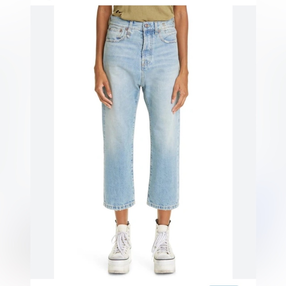 R13 Women's Cropped Drop Crotch Jeans